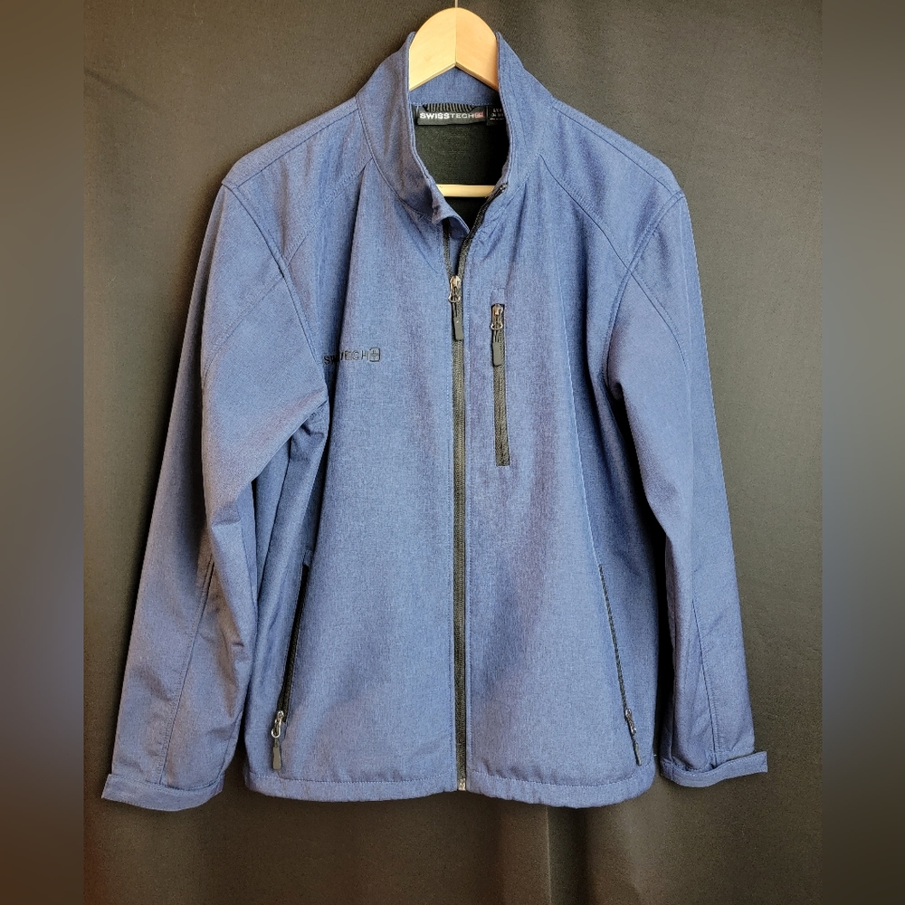Men's Swiss Tech Blue Heather‎ Polyester Jacket Small 34/36